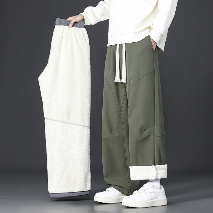 Men's Casual Fleece Pants with Minimalist Design