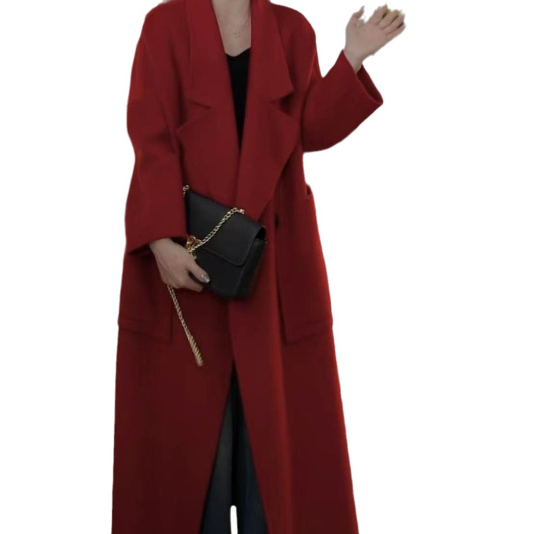 Women's Oversized Wool Blend Maximalist Coat with Wide Lapels Mune Fashion