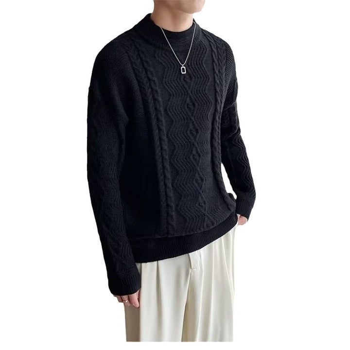 Men's chunky knit sweater with modern cable pattern Mune Fashion