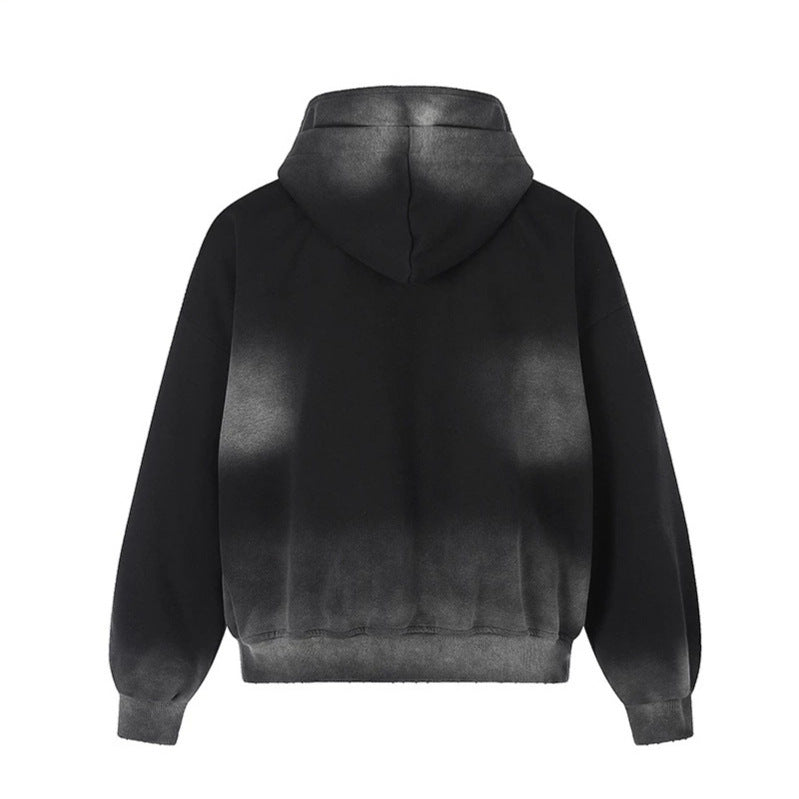 Unisex Hoodie Zip Jacket with Ombre Dyeing, Oversized Silhouette and Kangaroo Pockets Mune Fashion