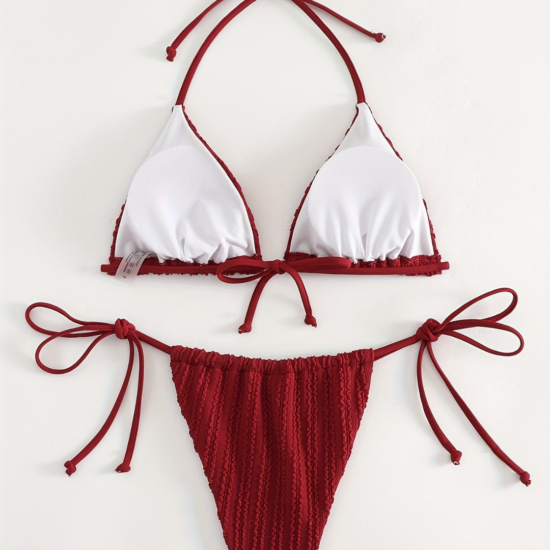Ladies triangle bikini with sophisticated ruffles Mune Fashion