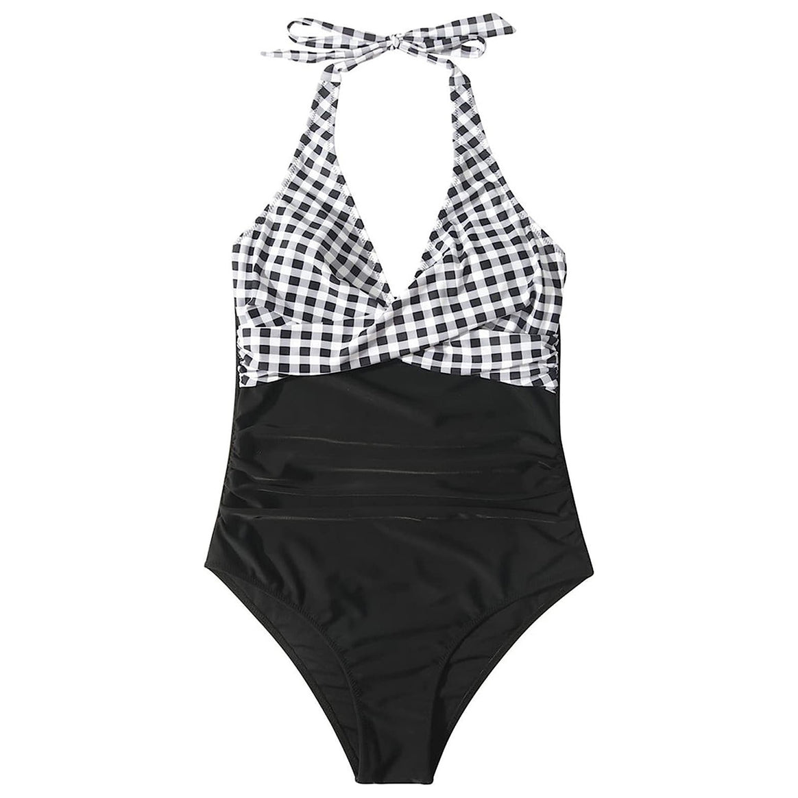 Women's one-piece swimsuit with floral wrap design and adjustable straps Mune Fashion