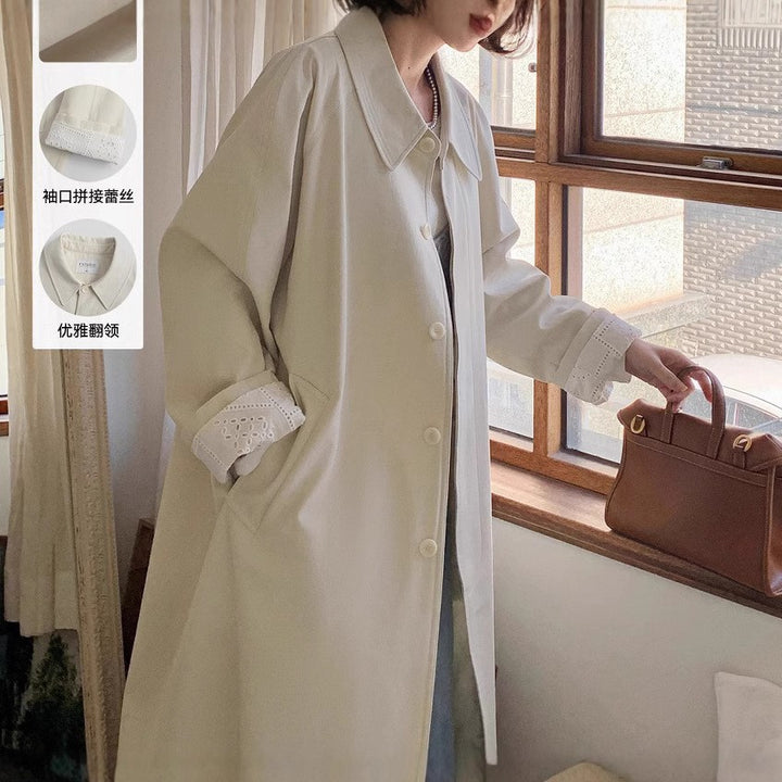 Women Casual Oversized Trench Coat Mune Fashion