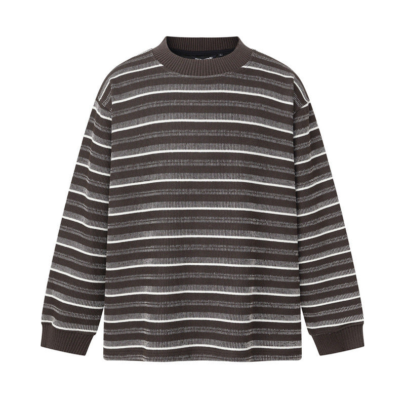 Unisex locker-fit structured knit sweater with round neck and maritime stripes Mune Fashion