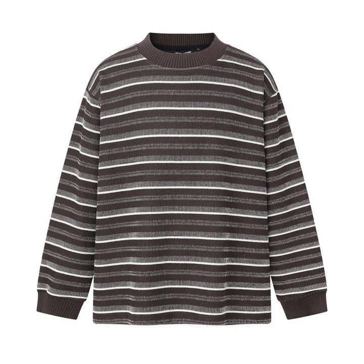 Unisex locker-fit structured knit sweater with round neck and maritime stripes Mune Fashion