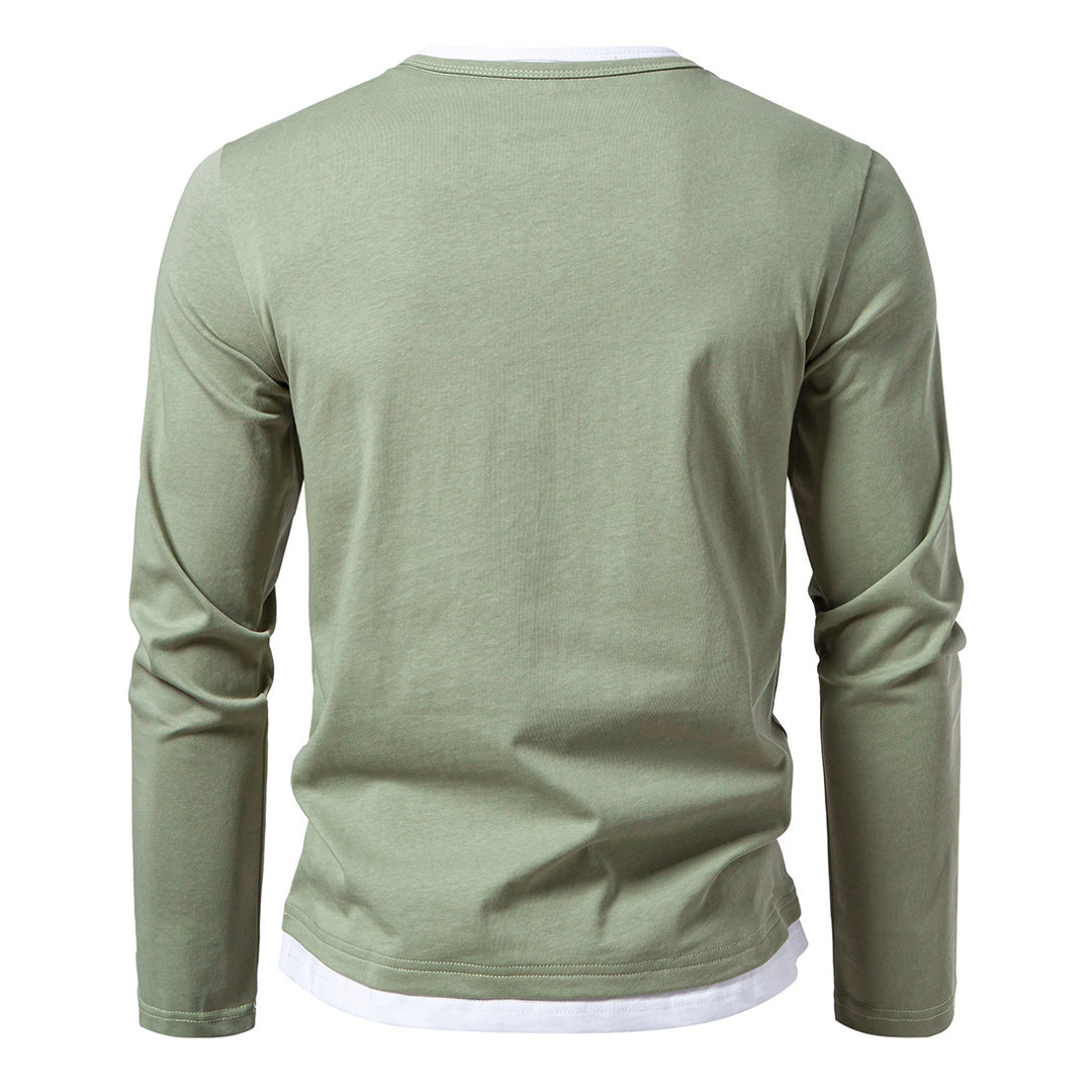 Men's long sleeve shirt with slit collar and slim comfort fit Mune Fashion