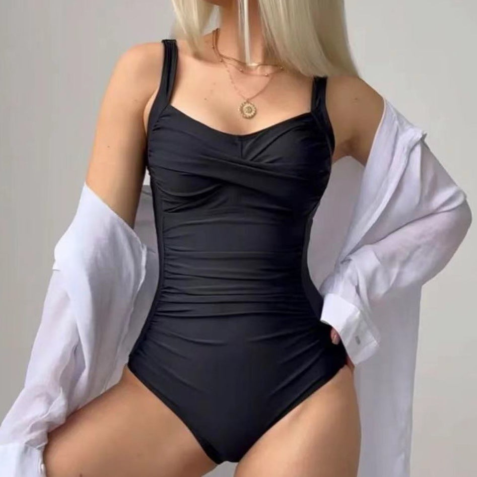 Women's One-Piece Swimsuit with Elegant Ruffle Design Mune Fashion