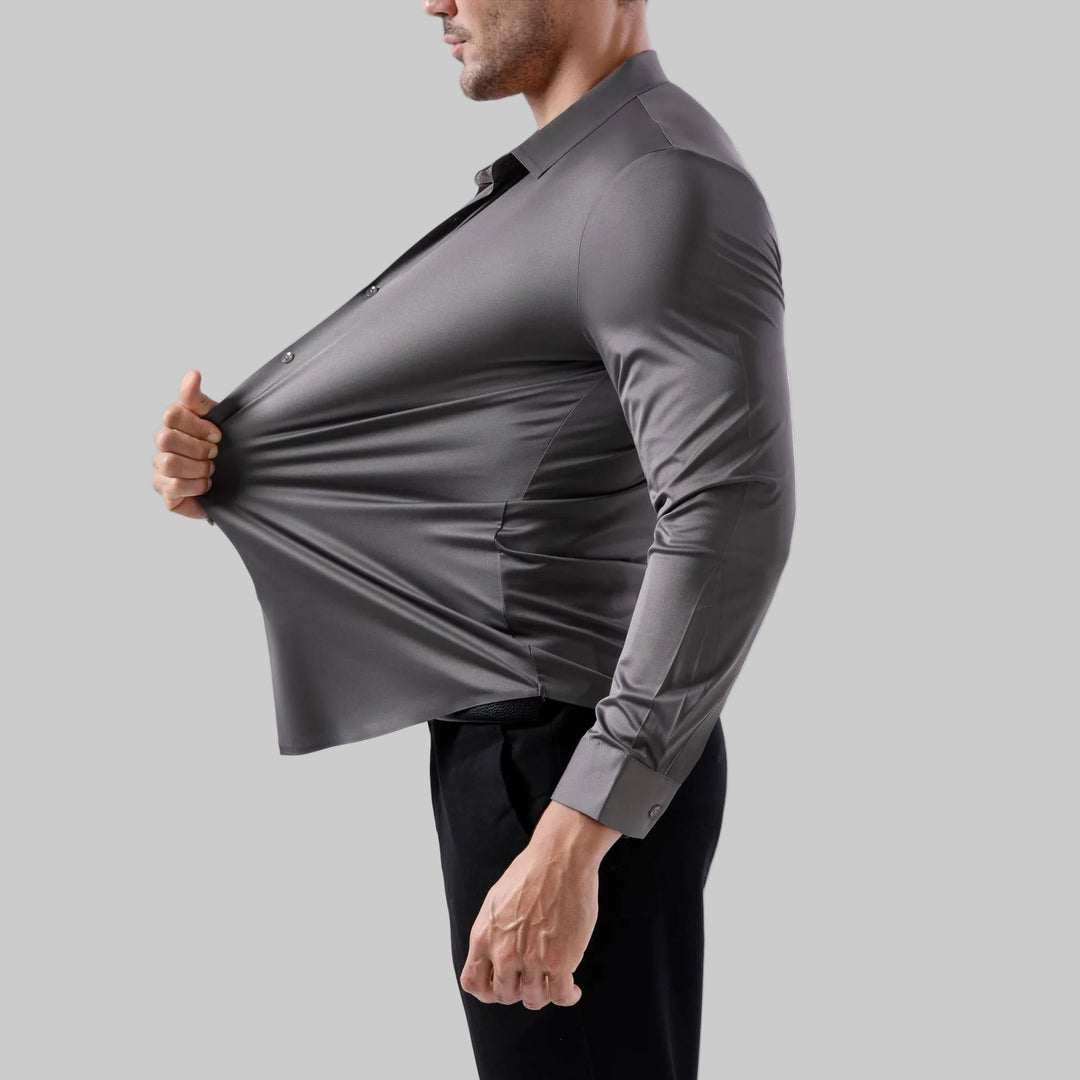 Elastic Slim Fit Men's Shirt