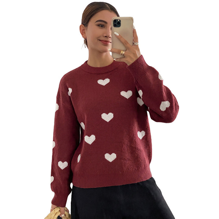 Women's Sweater with Heart Design Mune Fashion