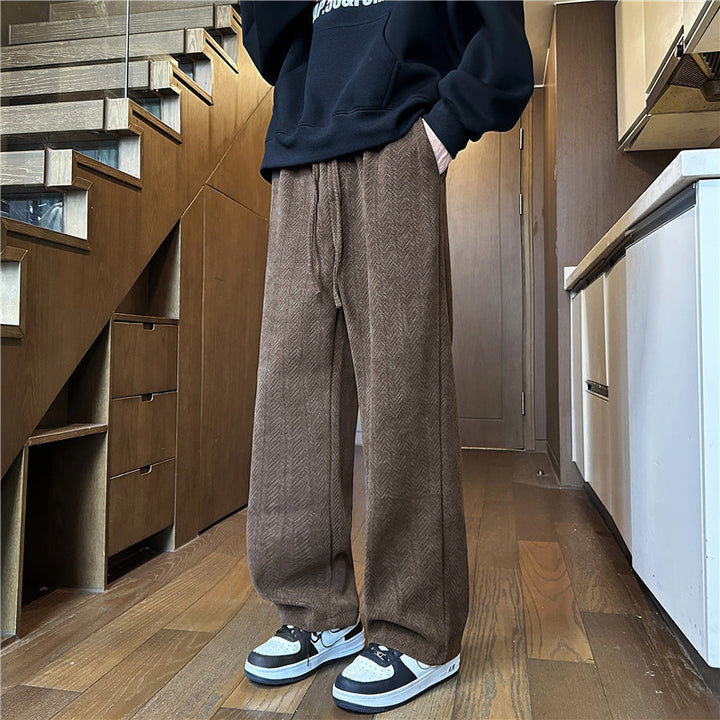 Men's Wide-Cut Knitted Pants in Cable Knit Lounge Style Mune Fashion
