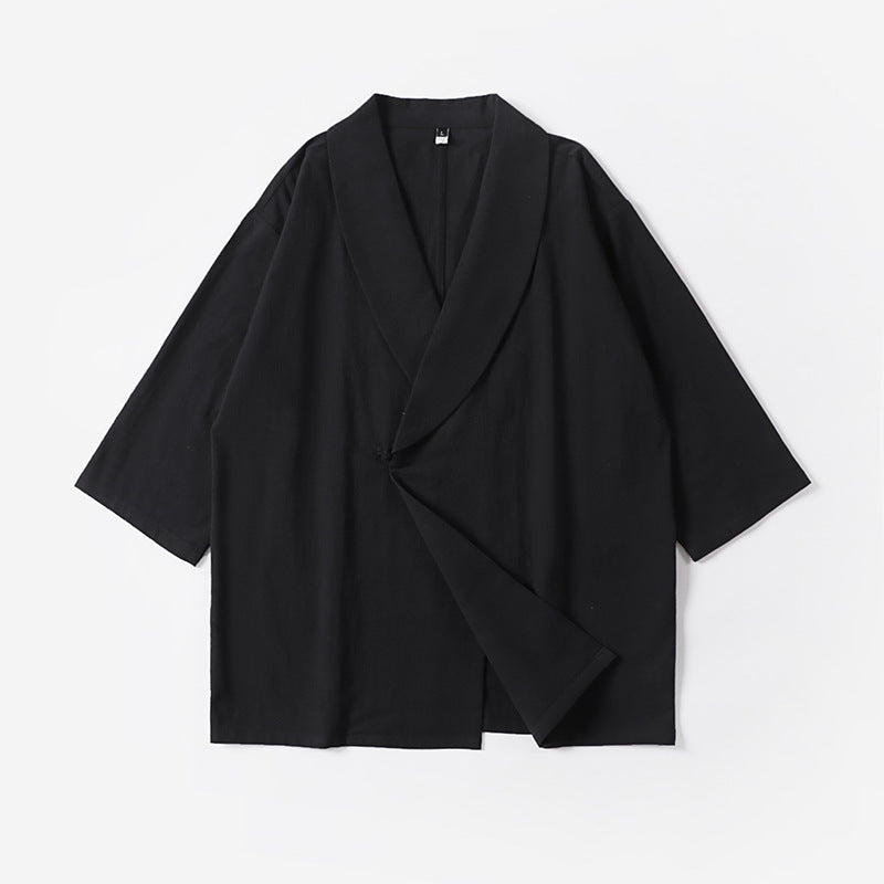 Unisex Oversized Kimono Jacket with Shawl Collar and Wrap Closure Mune Fashion