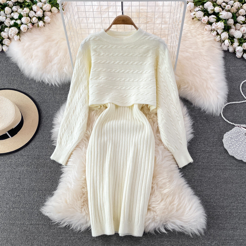 Women's Knit Set with Ribbed Structure Mune Fashion