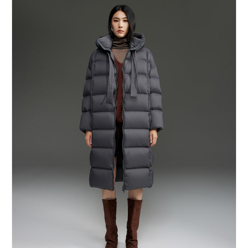 Women's Oversized Padded Down Coat with Hood and Extended Silhouette Mune Fashion