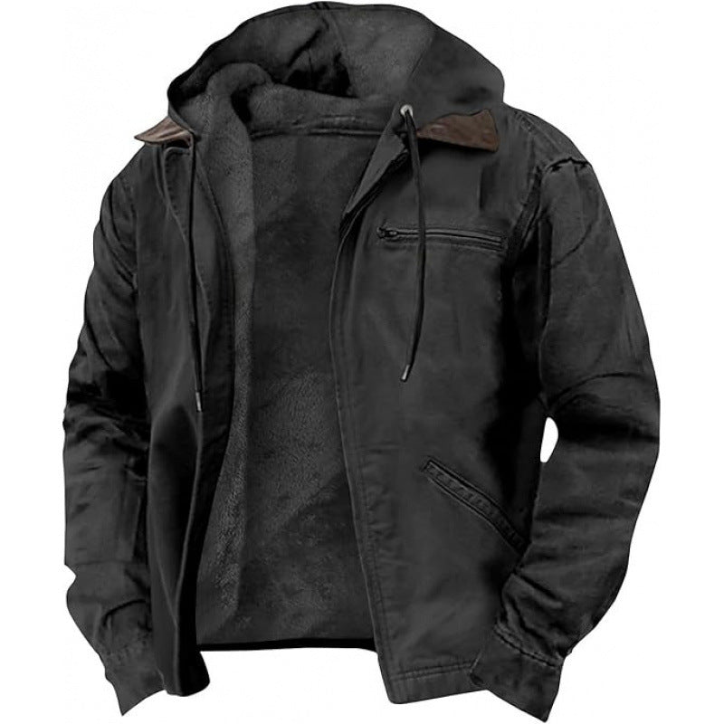 Men's Insulated Field Jacket with Hood and Sherpa Lining Mune Fashion