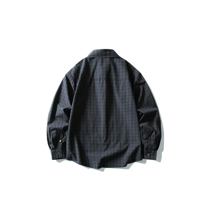 Men's overshirt in check pattern with front pockets and snap button placket Mune Fashion