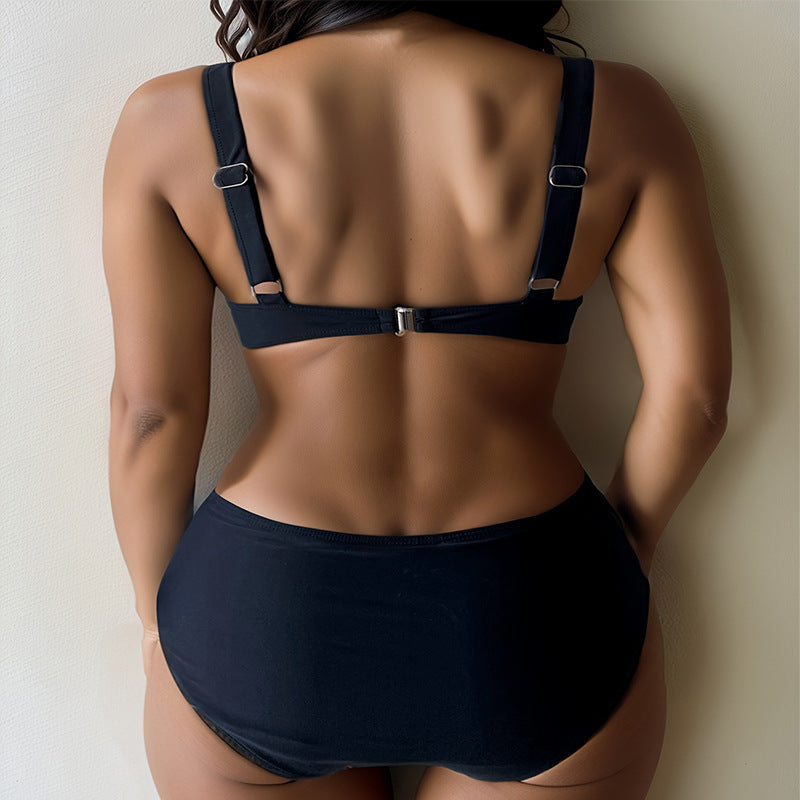 Women's High-Waist Bikini with Underbust Support and Modern Cut-Out Details Mune Fashion