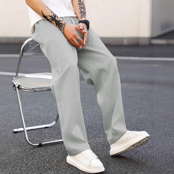 Men's fashionable leisure pants with loose fit and elastic waistband Mune Fashion