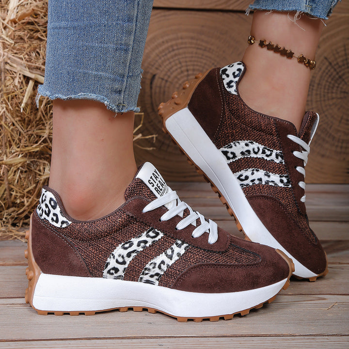 Ladies Retro Platform Sneaker with Velvet and Mesh Mix Mune Fashion