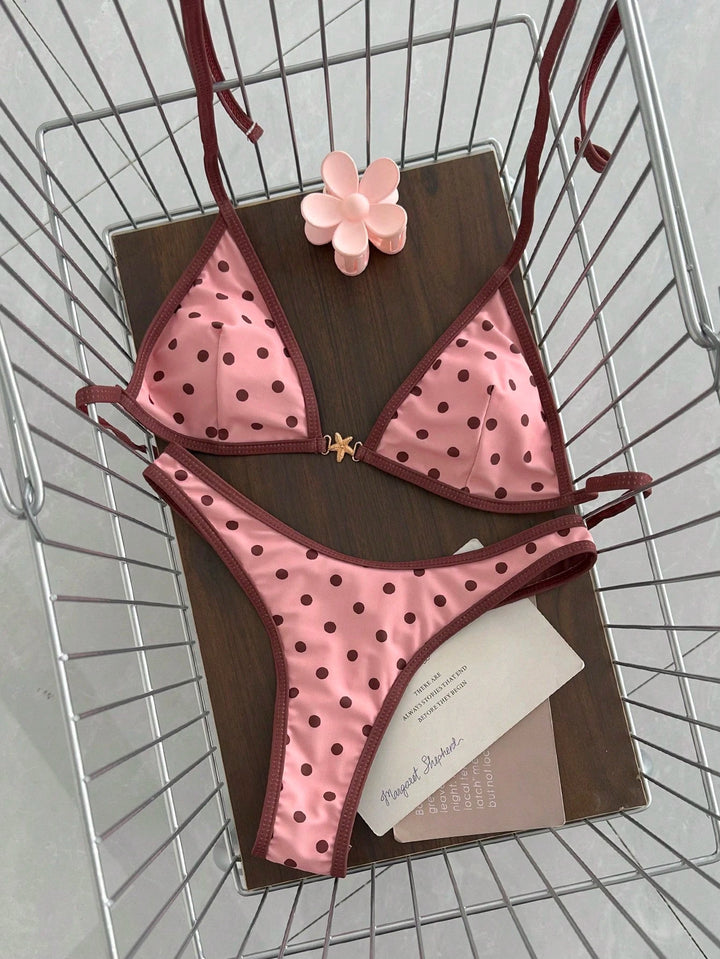 Women's Triangle Bikini with Elegant Rib Structure Mune Fashion