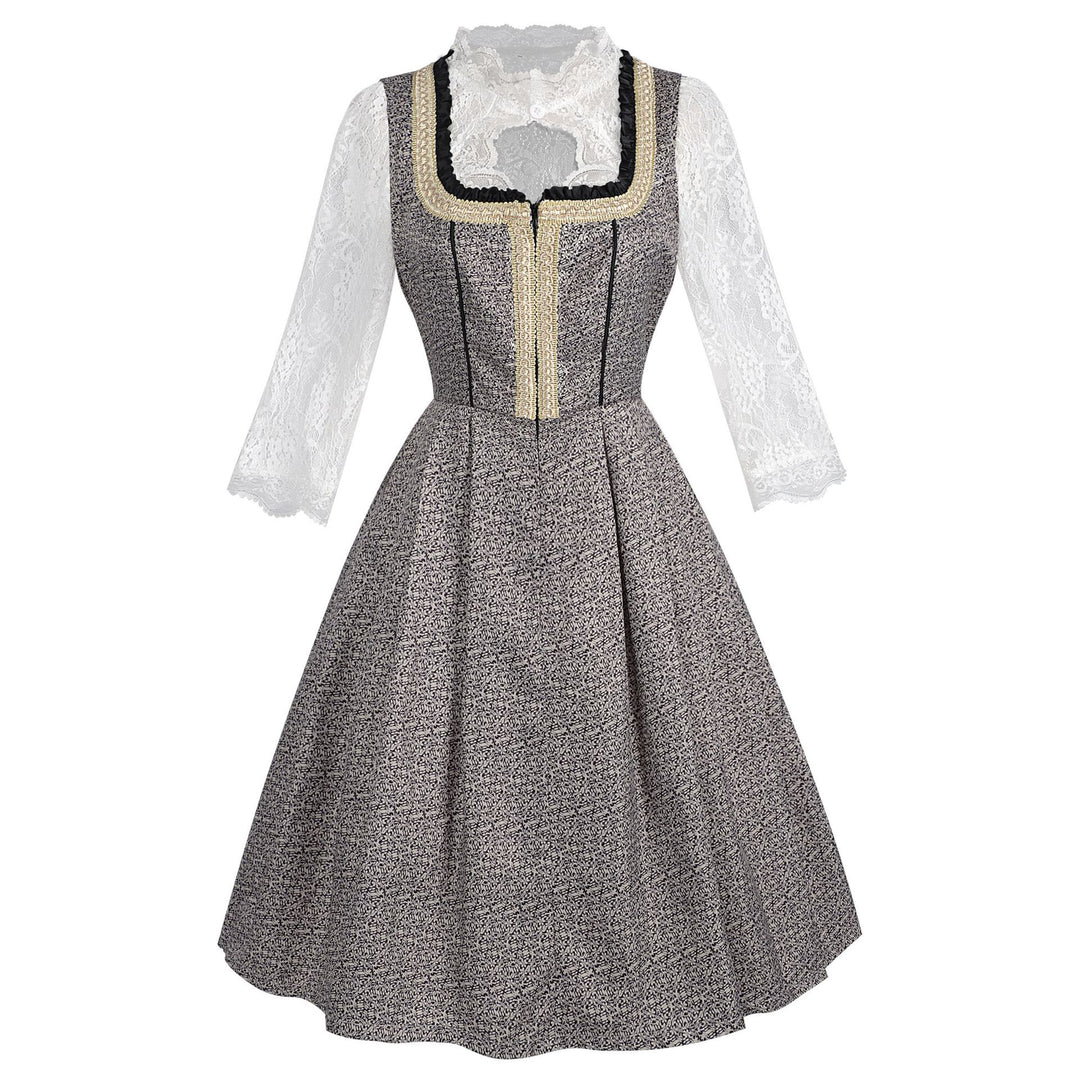 Women's Boucle Top with Square Neck Gold Trim and Ruffle Edge Mune Fashion