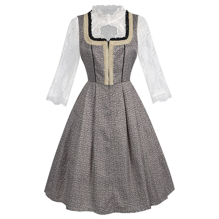 Women's Boucle Top with Square Neck Gold Trim and Ruffle Edge Mune Fashion