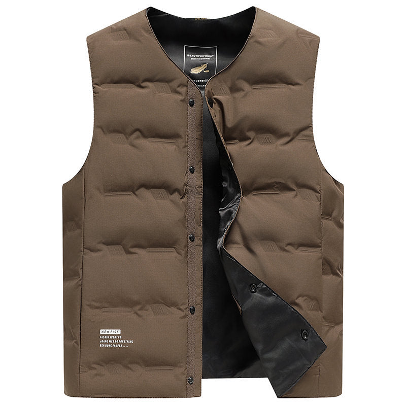 Men's lightweight padded thermal vest with snap-button closure and V-neck Mune Fashion
