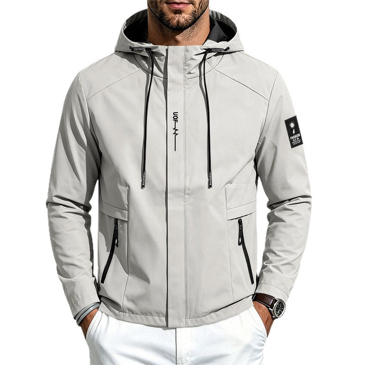 Men's Water-Repellent Softshell Hooded Jacket with Zipper Pockets Mune Fashion