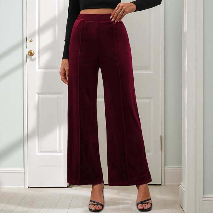 Women's Elegant Wide Velvet Trousers Mune Fashion