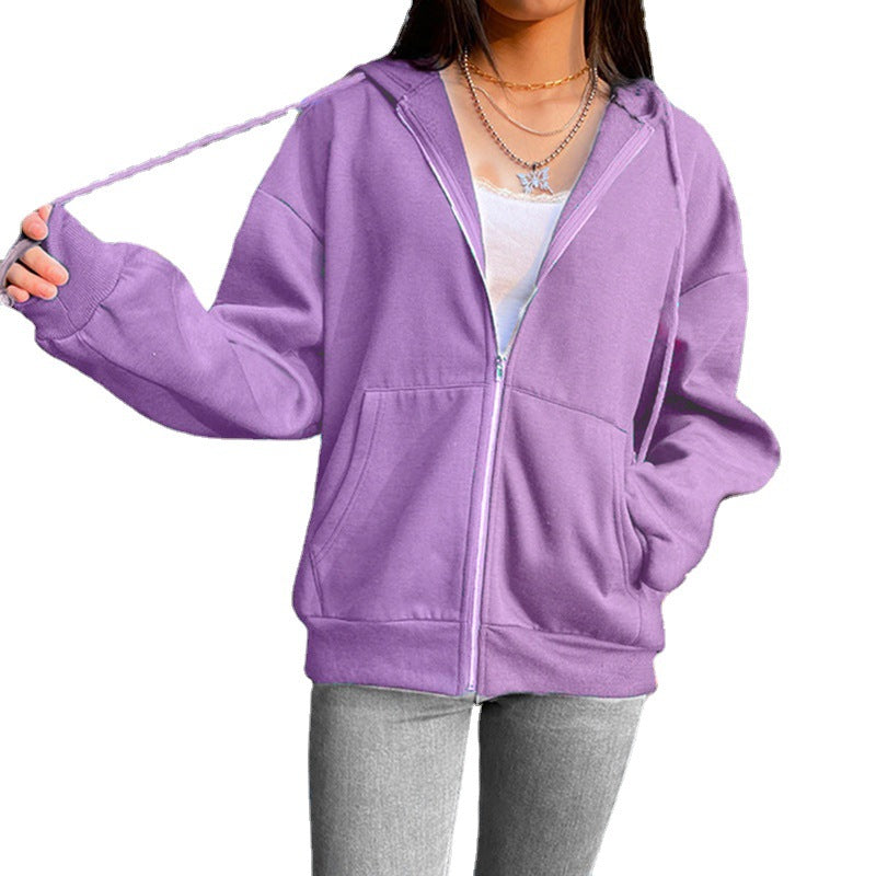 Women's lightweight hoodie zipper with oversized fit, kangaroo pockets and full-length zipper Mune Fashion