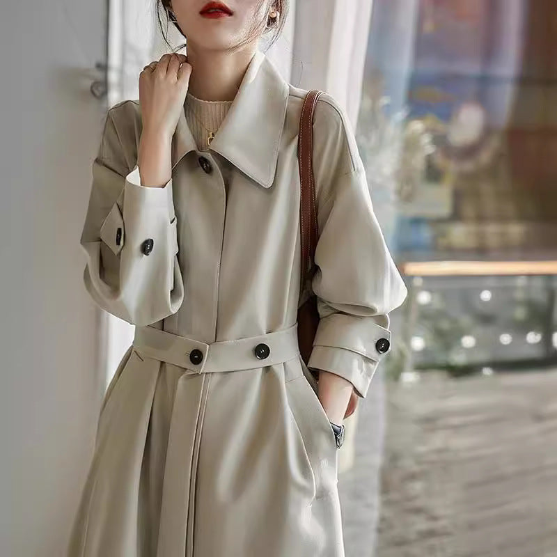 Women's Stylish Trench Coat with Tie Belt Mune Fashion