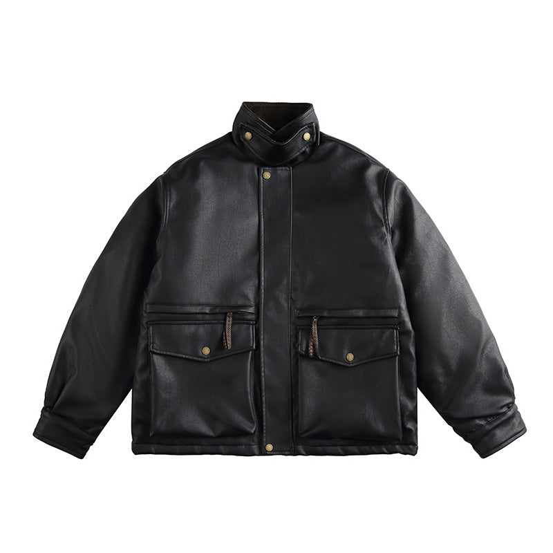 Men's Boxy-padded Utility blazer with high stand-up collar and patch pockets Mune Fashion