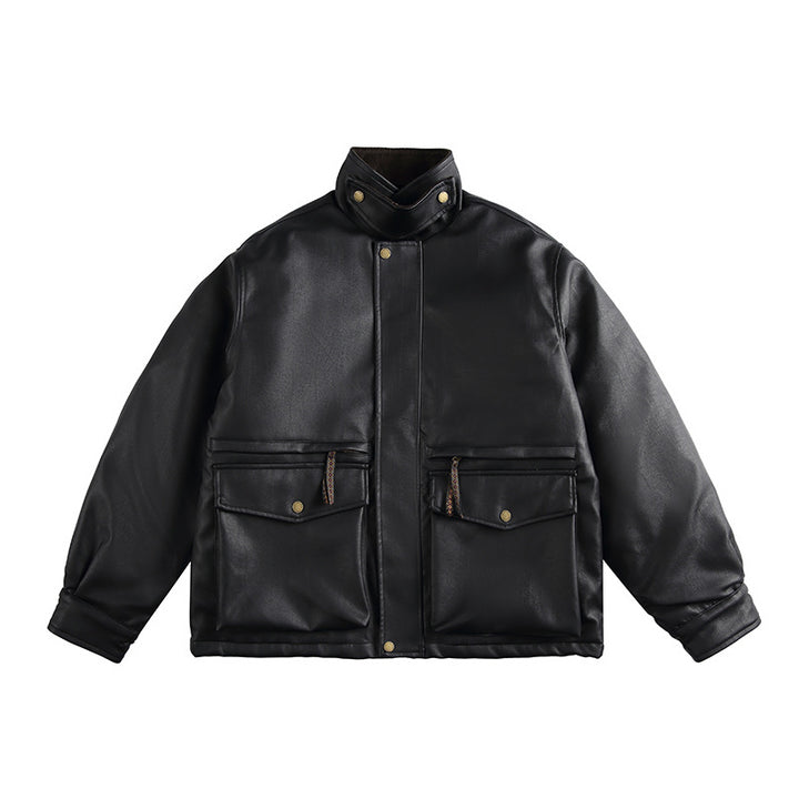 Men's Boxy-padded Utility blazer with high stand-up collar and patch pockets Mune Fashion