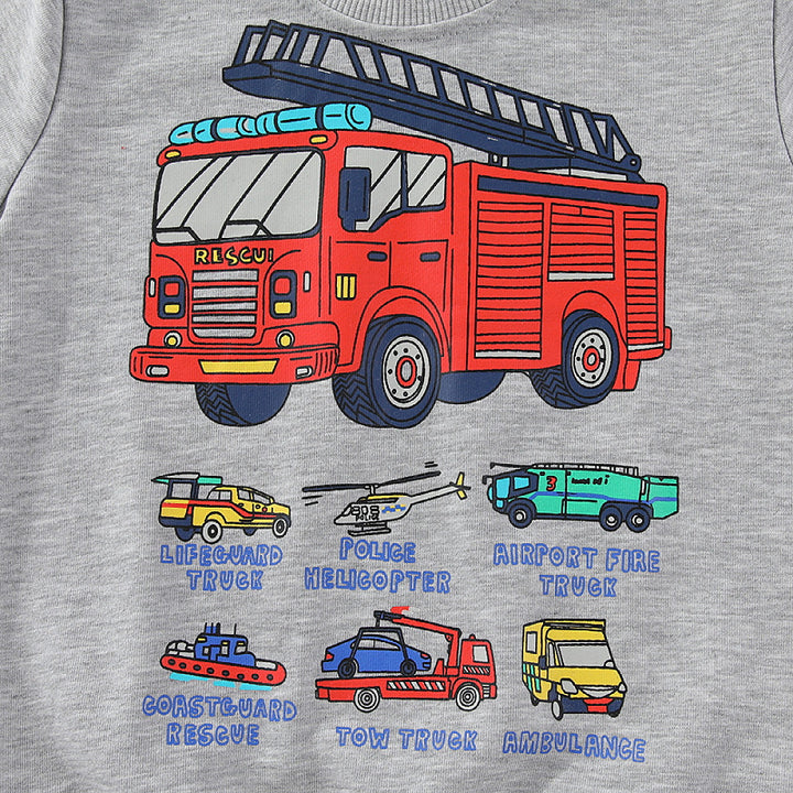 Boys sweatshirt with cool firefighter design Mune Fashion