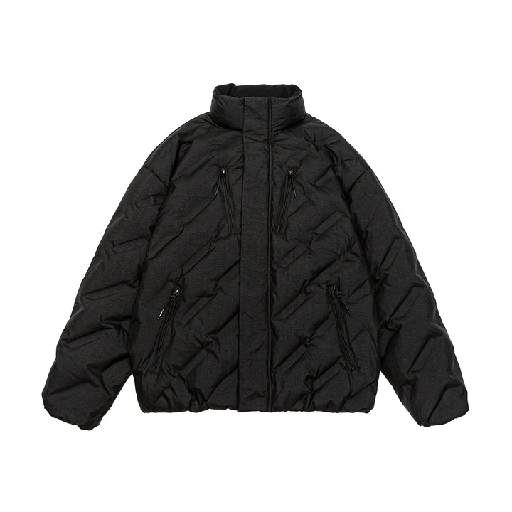 Unisex Padded Oversized Quilted Jacket with High Stand-Up Collar Mune Fashion