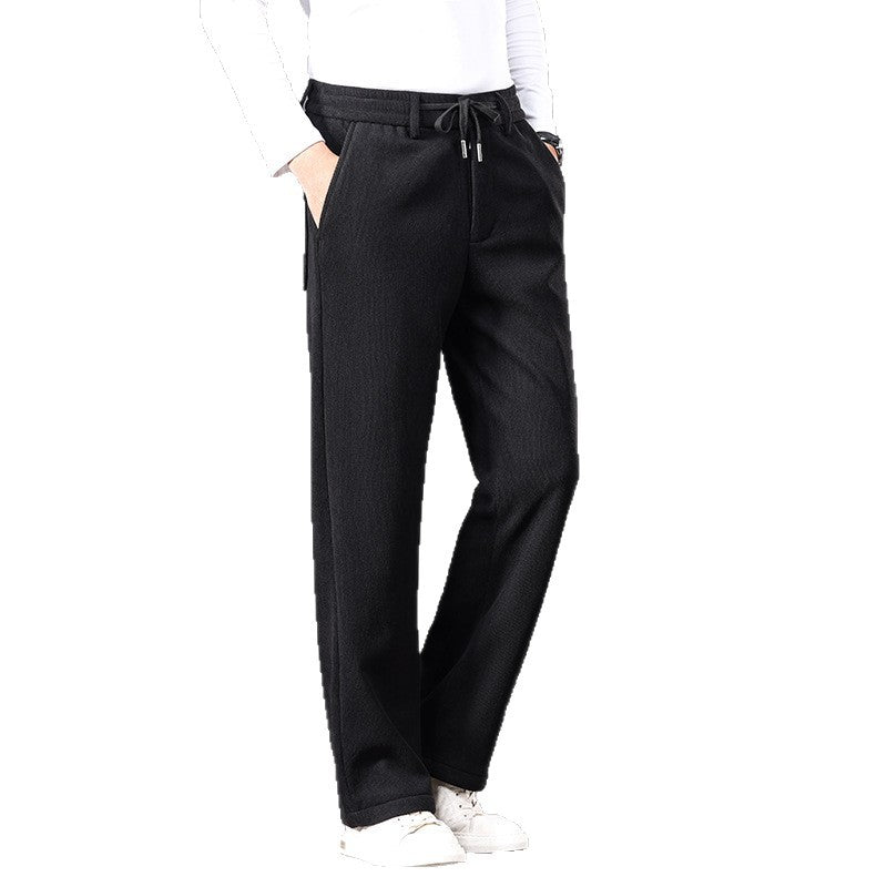 Men's Casual Relaxed-Fit Cotton Blend Sweatpants with Drawstring and Straight Leg Mune Fashion