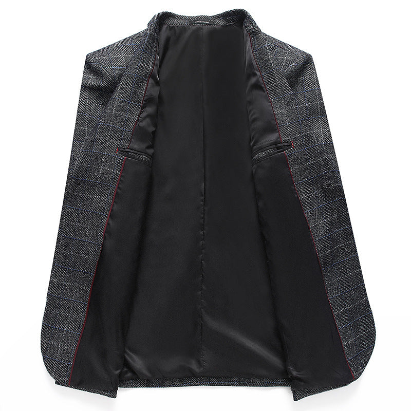 Men's Tailored Business Blazer with Glencheck and Light Lining Mune Fashion