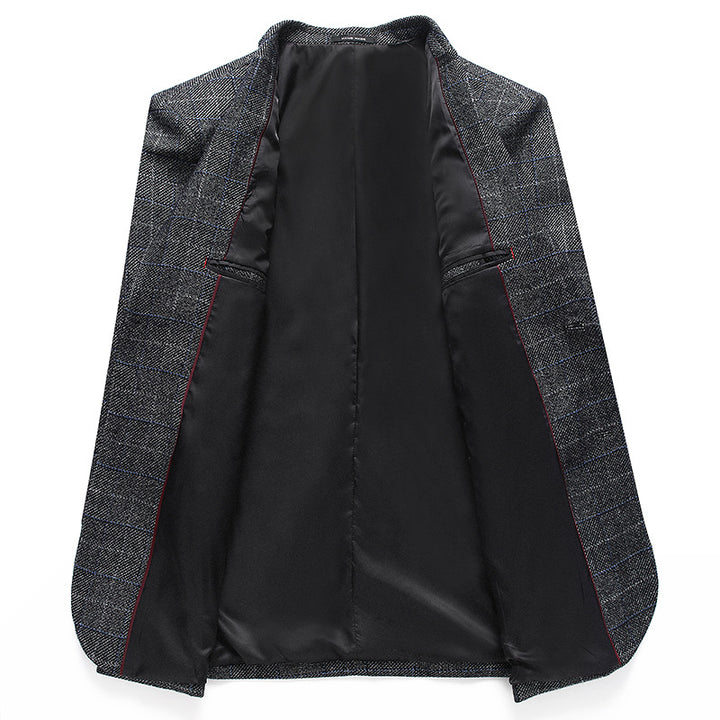 Men's Tailored Business Blazer with Glencheck and Light Lining Mune Fashion