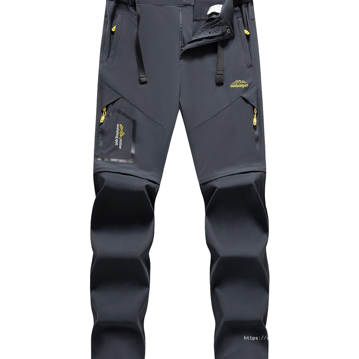 Men's Technical Softshell Zipper Hiking Pants with Removable Legs and Adjustable Belt Mune Fashion