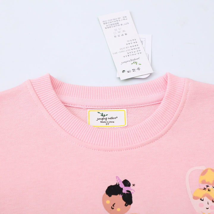 Girl's sweatshirt with tulle skirt and colorful ballerina appliqués Mune Fashion