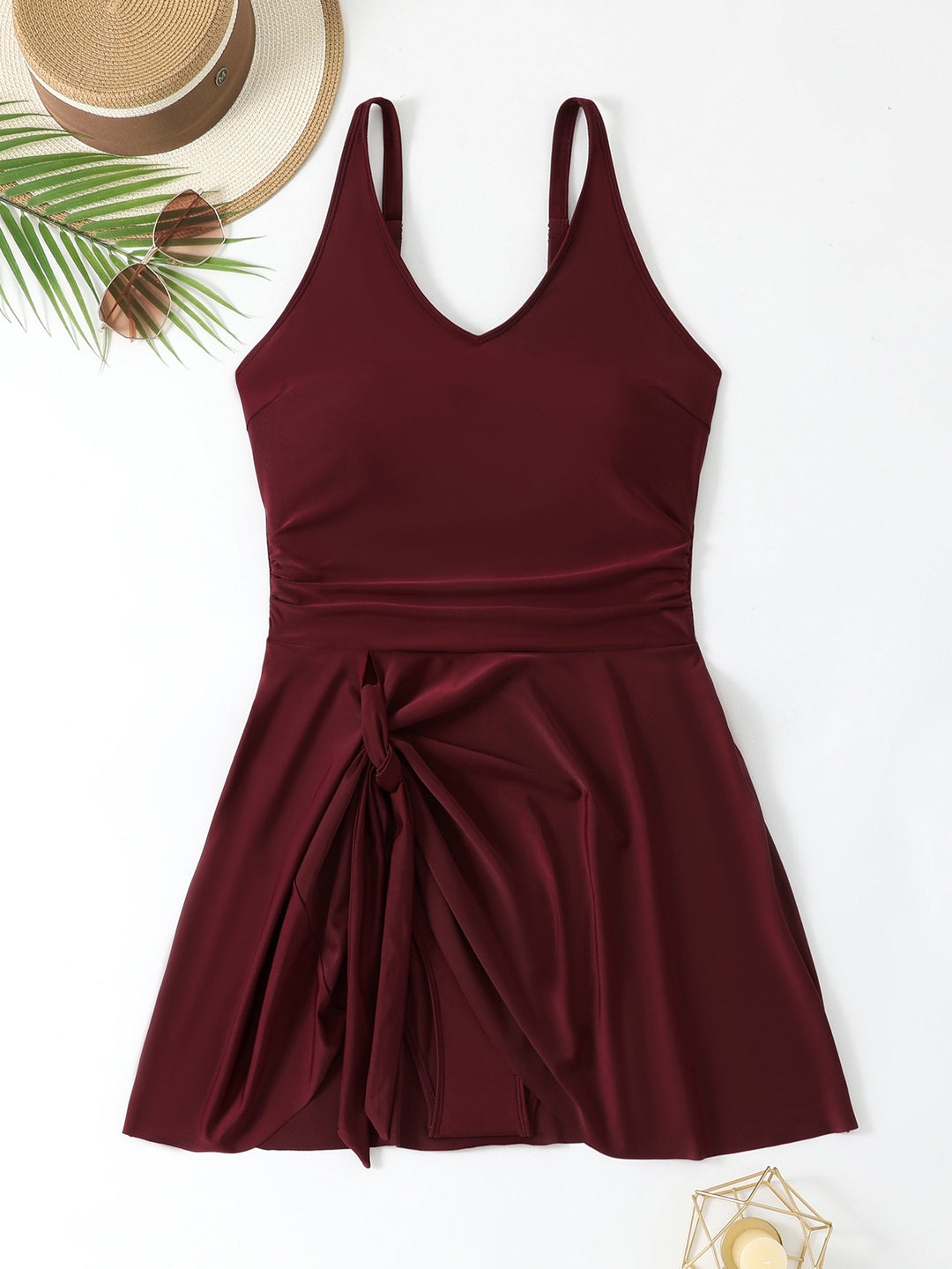 Women's Flowing Swimsuit with Wrap Look Mune Fashion