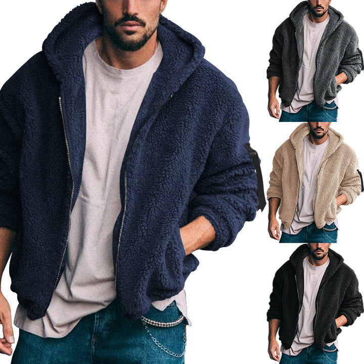 Men's Padded Fleece Hoodie with Teddy Finish, Zipper and Side Pockets Mune Fashion