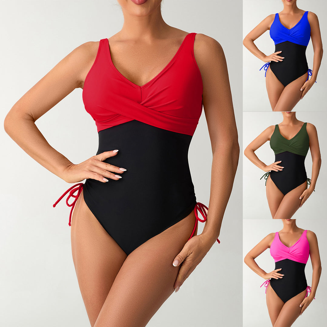 Ladies' one-piece swimsuit with fashionable wrap design Mune Fashion