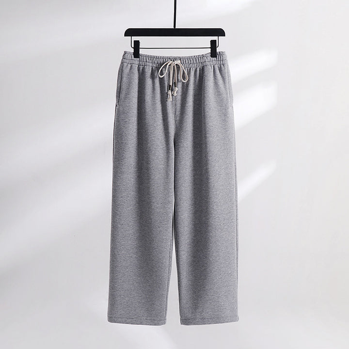 Unisex Padded Fleece Jogging Pants with Elastic Waistband Drawstring and Slim Ankle Cuff Mune Fashion