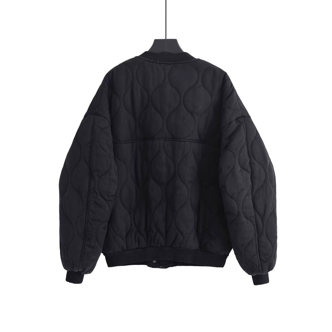 Women's Quilted Bomber Jacket with Organic Quilting and Snap Front Mune Fashion