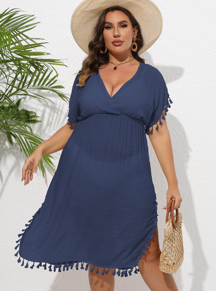 Women airy beach cover-up with playful tassels Mune Fashion