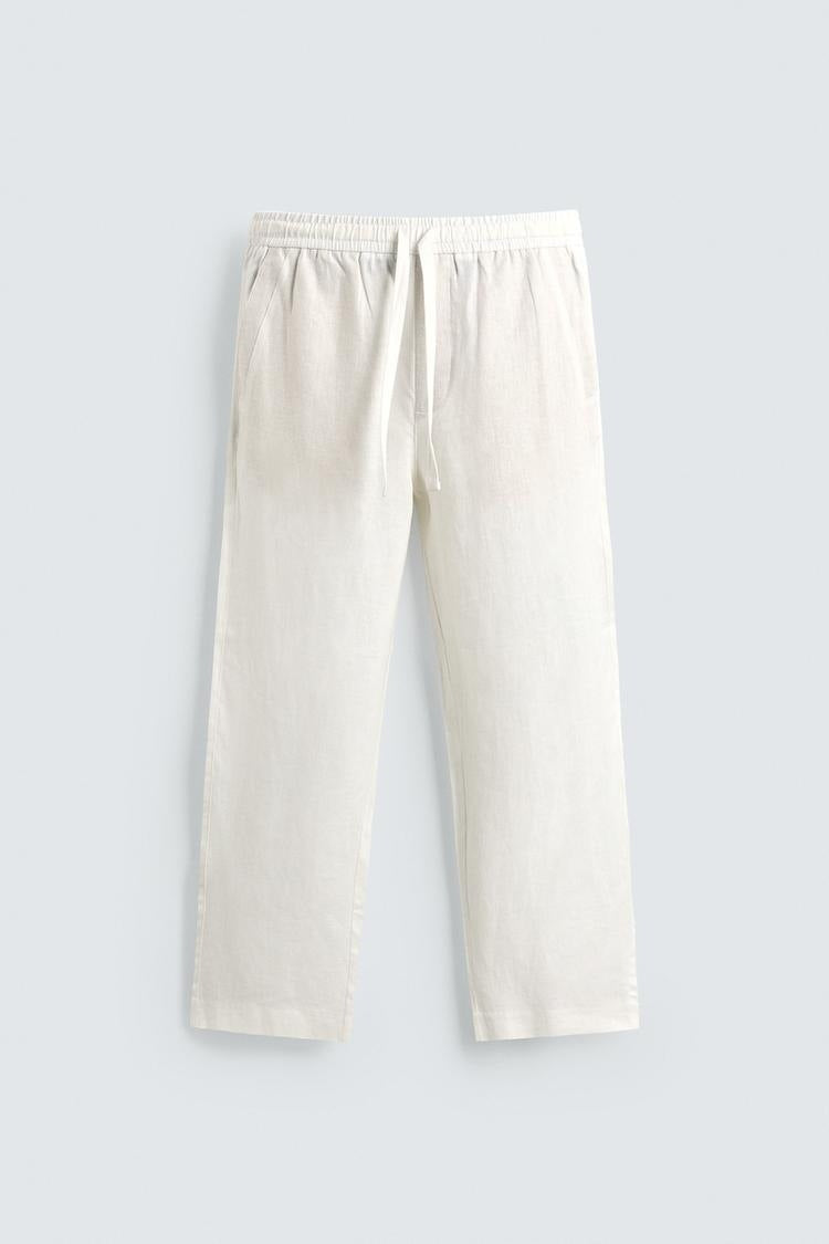 Men's linen pants with elastic waistband and drawstring Mune Fashion