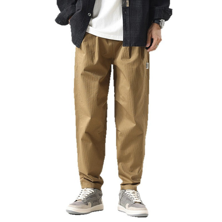 Men's Loose Fit Cargo Jogging Pants with Elastic Drawstring Waistband and Tapered Leg Mune Fashion