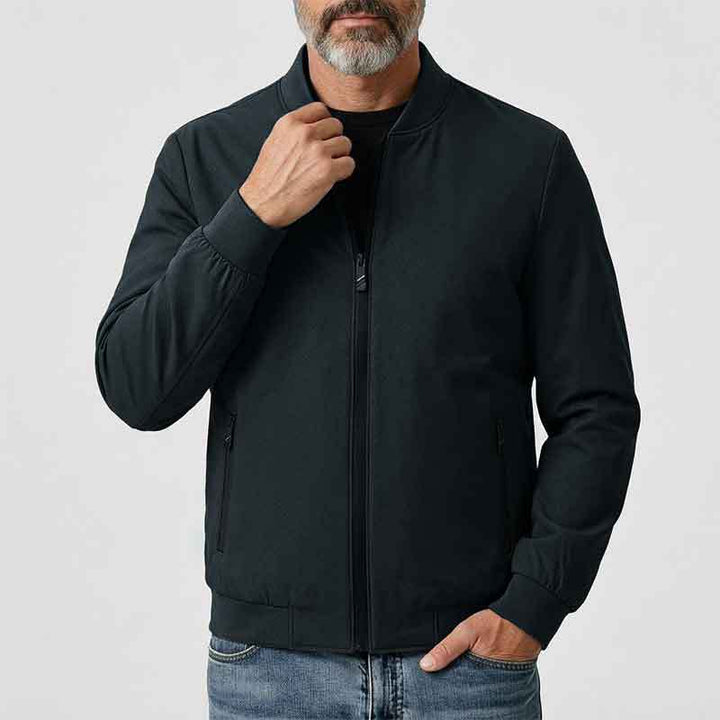 Men's sporty transitional jacket with high collar and side zippered pockets Mune Fashion 1788242364