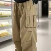 Men's Baggy Cargo Pants in Oversized Utility Style with Elastic Waistband & Multiple Pockets Mune Fashion