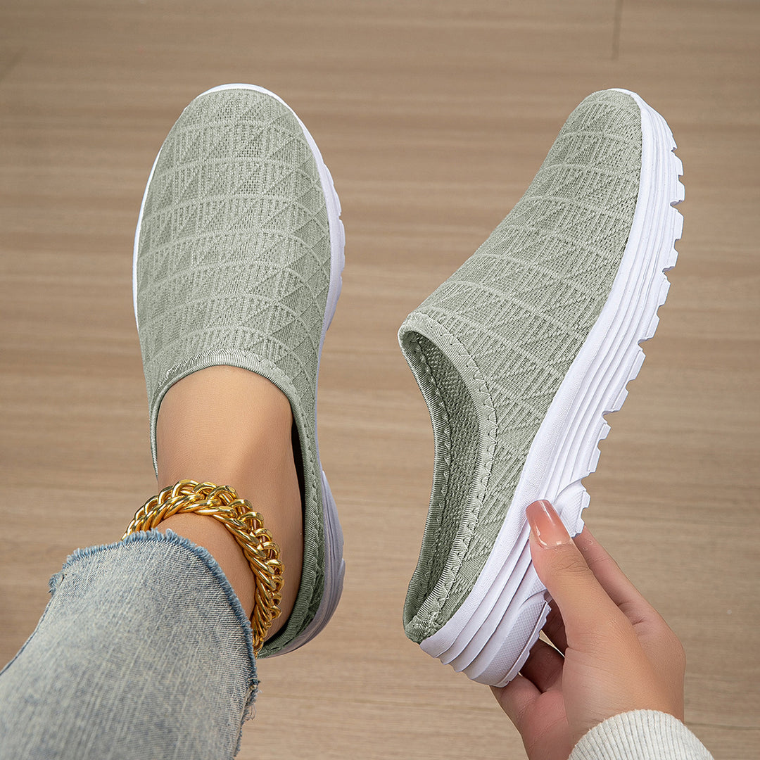 Ladies' breathable mesh slippers with diamond-structured upper and cushioned lightweight sole Mune Fashion